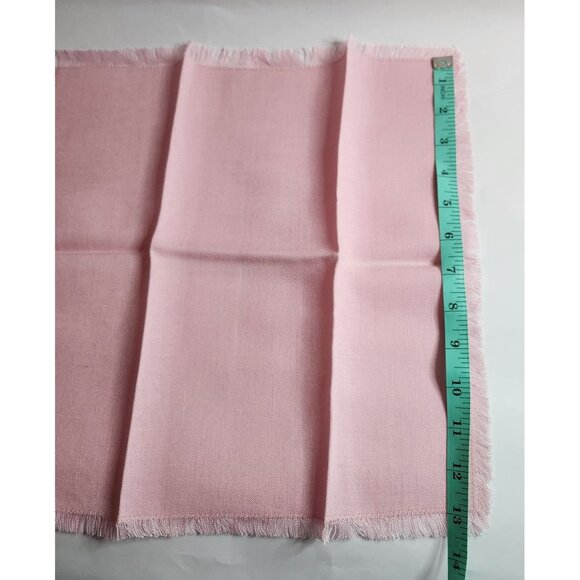 Pink Cloth Napkins Set Of 4 Fringed Edge 13x13 Inches Cotton Blend Pastel Decor - Picture 4 of 4